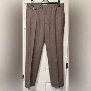 Barry Bricken Classic Brown Men’s Pure Virgin Wool Trousers